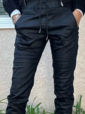 BEVY FLOG Women's Black Drawstring Jogger Pants